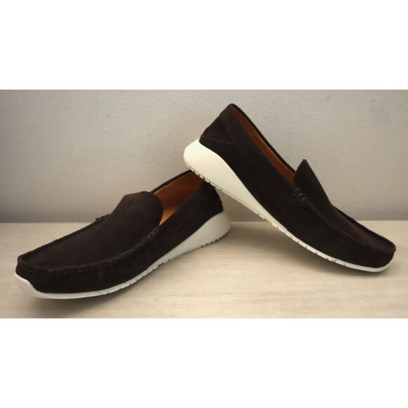 OluKai 10535-6363 Men\'s Sz 10.5 Dark Wood Brown Ka\'a Slip-On Suede Loafers